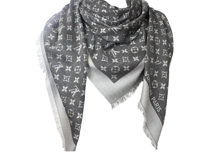 Louis Vuitton Sciarpa classica Monogram Nero Seta
