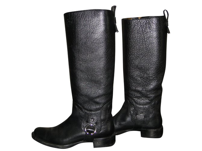 Céline Boots Black Leather  ref.49054