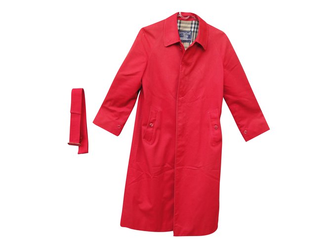 Burberry raincoat Red Cotton Polyester  ref.49058