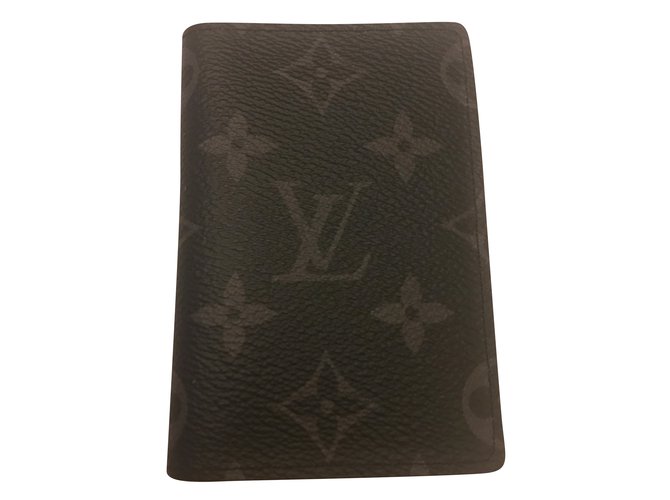 Louis Vuitton Monogram Eclipse Pocket Organizer Dark grey Leather ref.49082  - Joli Closet