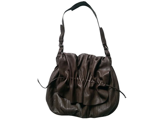 Autre Marque Printemps Brown Leather Shoulder Bag