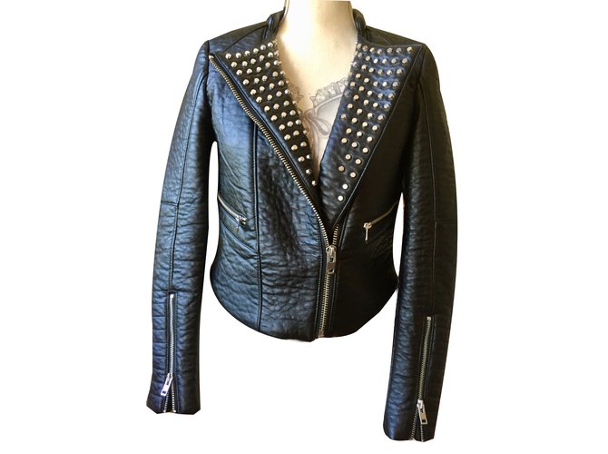 Autre Marque H&M Biker jackets Black Triacetate  ref.49230