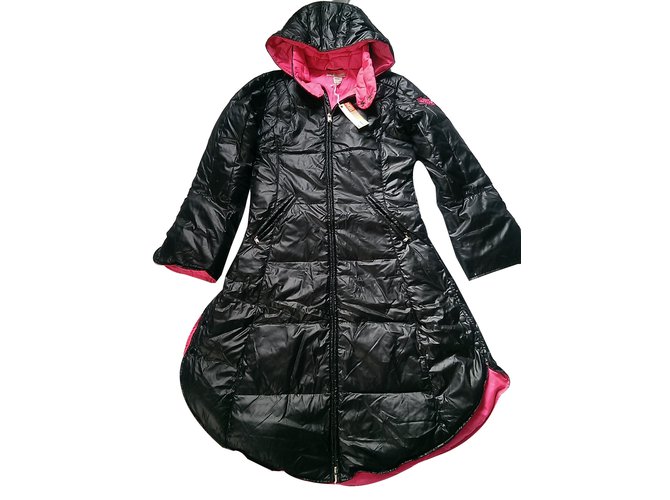 Diesel Coats, Outerwear Black Pink Polyester  ref.49285