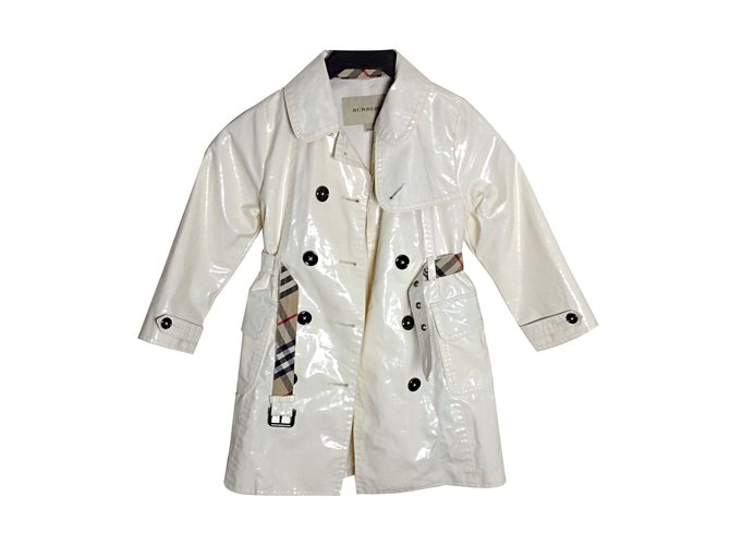 Burberry Girl Coats outerwear White Cotton  ref.49306