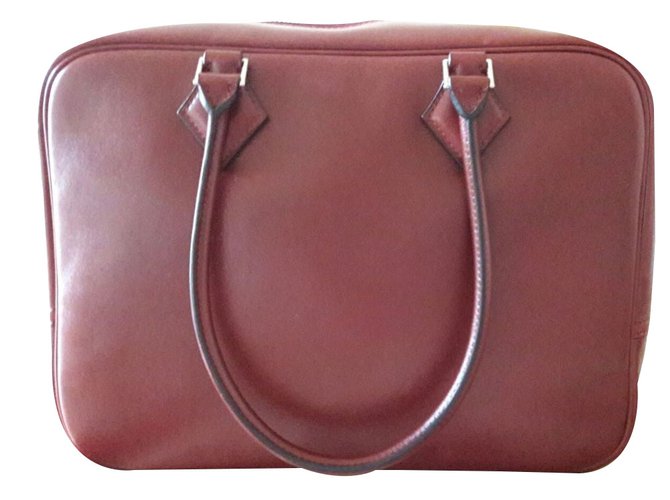 Hermès Handbags Dark red Leather  ref.49308