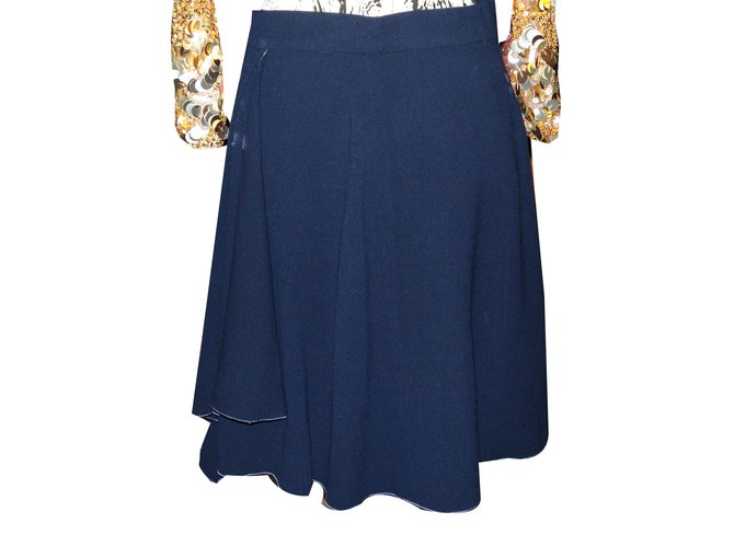 Chanel Skirts Navy blue Wool  ref.49370