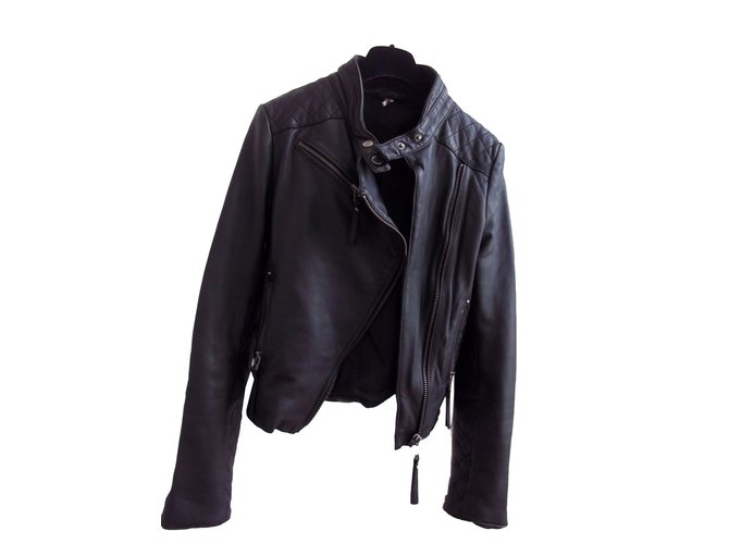 Iro Biker jackets Black Leather  ref.49394
