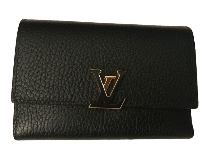 Capucines Louis Vuitton Wallets Black Pink Leather ref.49403 - Joli Closet
