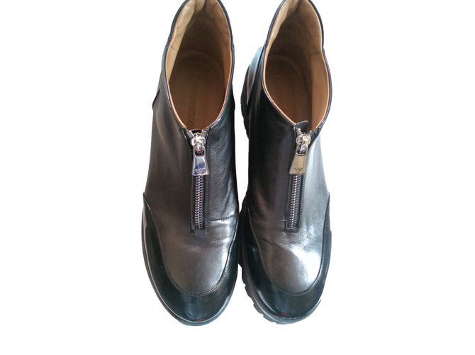 Emporio Armani Ankle Boots Black Leather  ref.49457