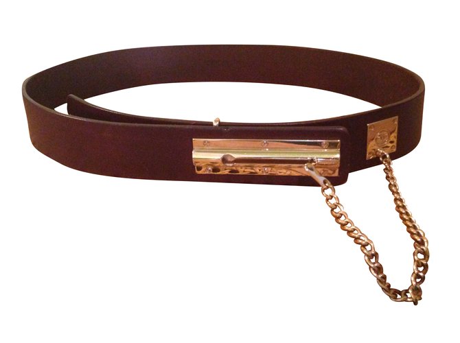 Vintage Chanel belt Cognac Leather  ref.49514