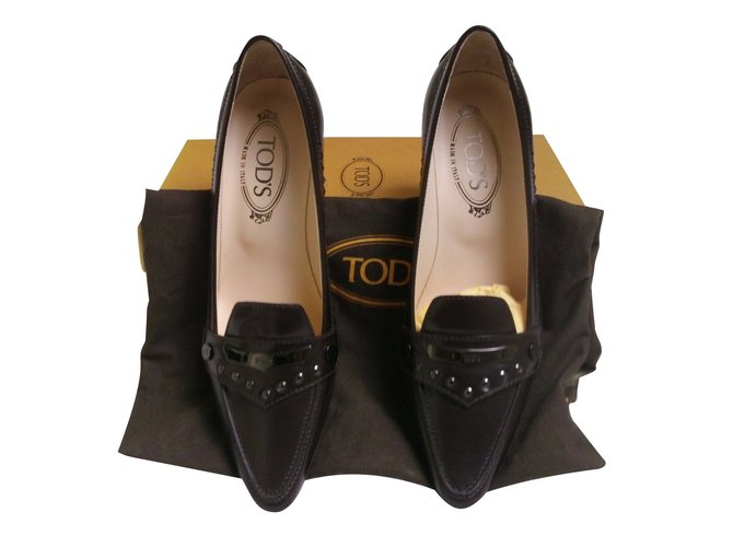 Tod's Heels Dark brown Leather  ref.49535