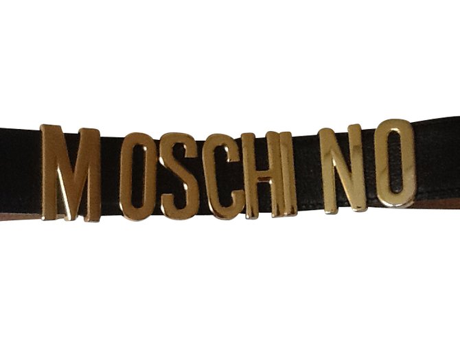 Moschino Ceinture Cuir Noir  ref.49548