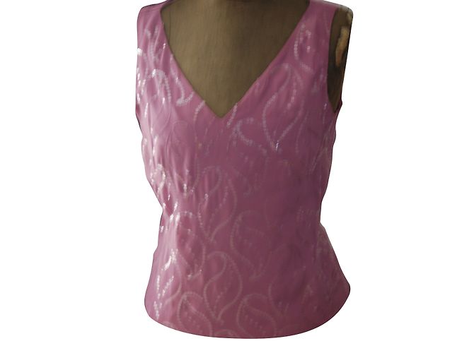 Adolfo Dominguez Pink Sequins Top