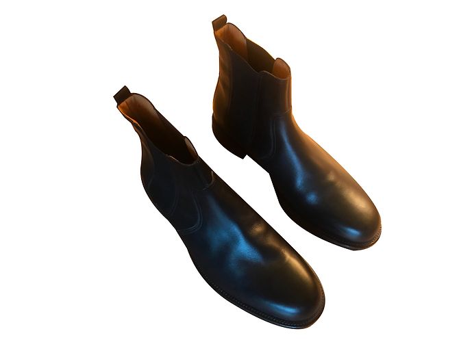 Hermès Boots Black Leather
