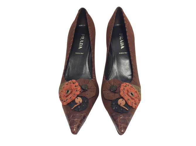 escarpin cuir marron