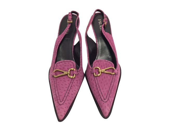 Prada Sandals Pink Exotic leather  ref.49706