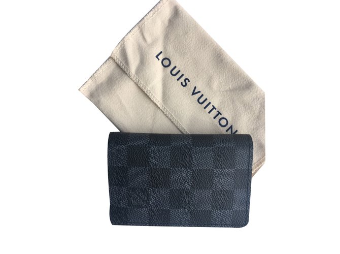Louis Vuitton pocket organizer Grey Leather  ref.49777