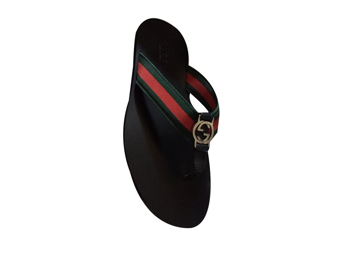 Gucci Men Sandals Black Leather  ref.49794