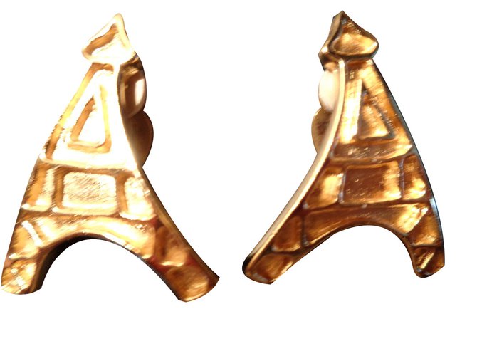 Yves Saint Laurent Earrings Golden Metal  ref.49800