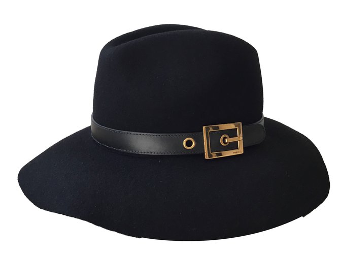 Gucci Chapeau Laine Noir  ref.49872