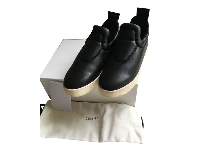 Céline scarpe da ginnastica Nero Pelle  ref.49904