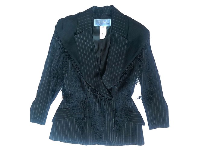 Thierry Mugler Jacket Black Polyester Wool  ref.49914