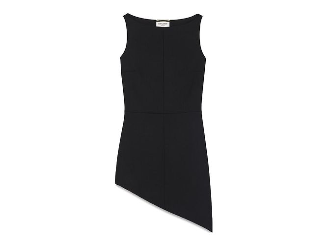 VESTIDO SIN MANGAS CON HEMBRA ASIMÉTRICA EN ÁNGULO de SAINT LAURENT Negro