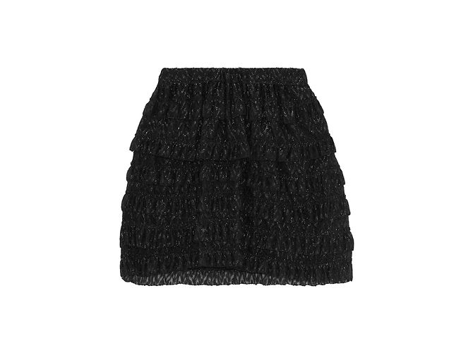 Isabel Marant Fil Coupé gekräuselter Metallrock Schwarz