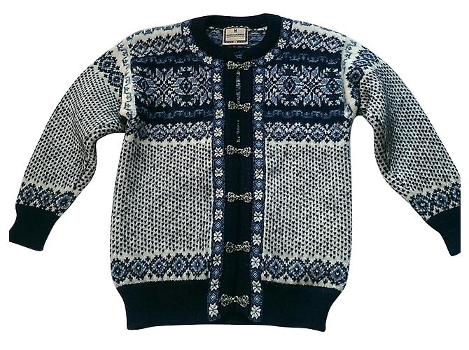 Dale of Norway UNISEX-Strickjacke Weiß Blau
