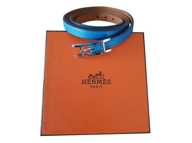 Behapi Multitour Hermès Armband Blau Leder  ref.49932
