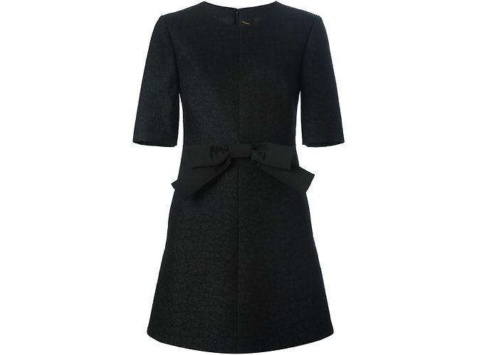 Saint Laurent Schwarzes Bogen Shift Cocktailkleid