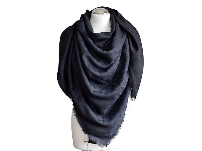 GGWEB GUCCI SCARF BLU / NERO NUOVO