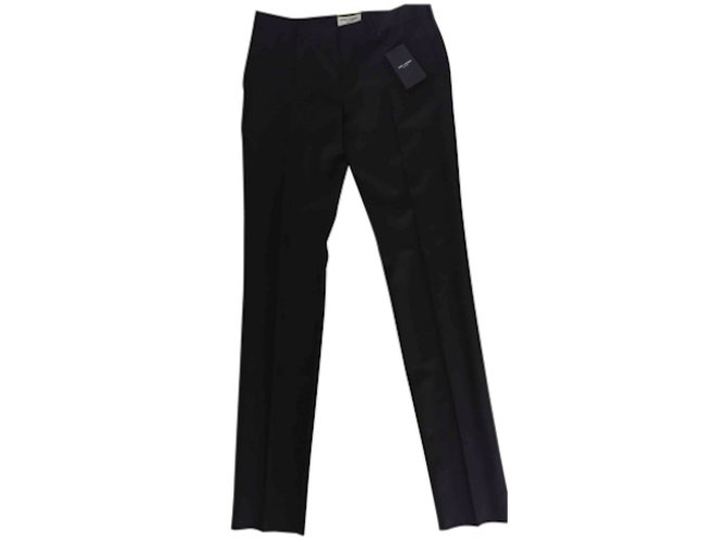 Pantaloni classici di lana nera di Saint Laurent Nero  ref.50021