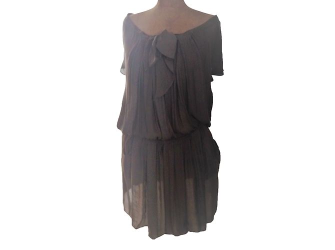 Vanessa Bruno Athe Seidenkleid Dunkelgrau 38 Anthrazitgrau