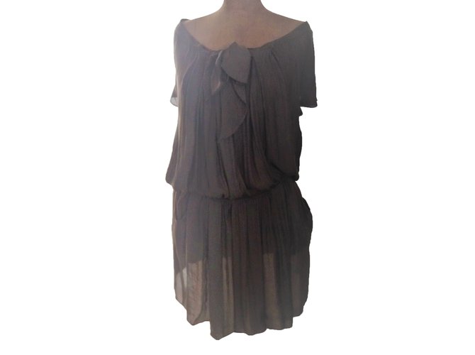 Vanessa Bruno Athe Dress Dark grey Silk  ref.50061