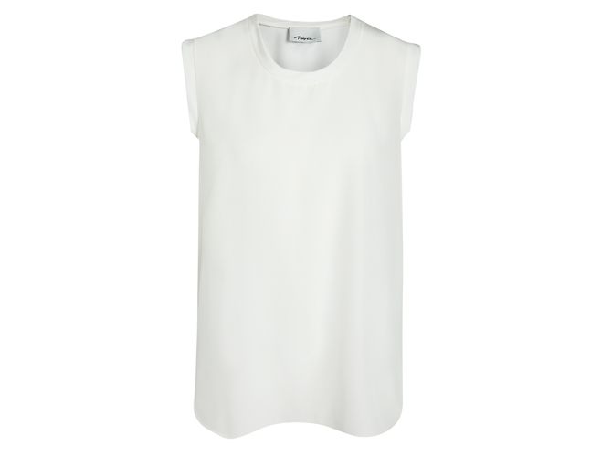 Cremeweißes Silk Muscle Tee von 3.1 Phillip Lim