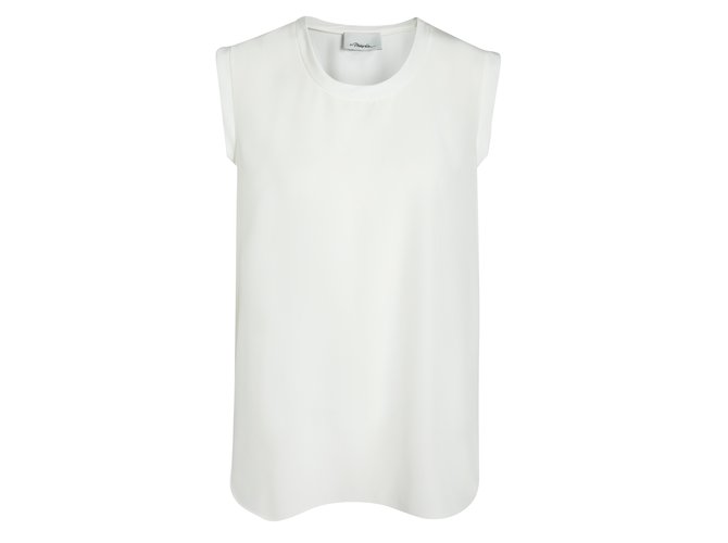 Camiseta musculosa de seda blanca crema de 3.1 Phillip Lim Blanco  ref.50082