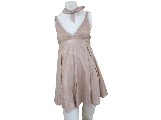 Miss Sixty Kleid aus Baumwolle Beige XS