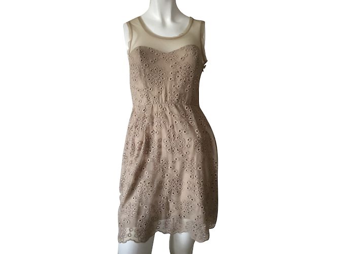 Liu.Jo Kleid Braun Creme Polyamid Roh
