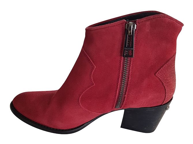 Botines Zadig & Voltaire MOLLY de cuero rojo oscuro Burdeos