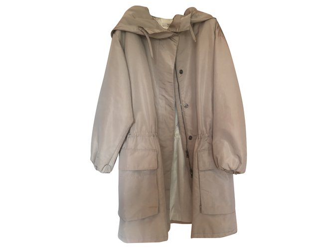 Prada Imperméable trench-coat avec capuche. Beige  ref.50135