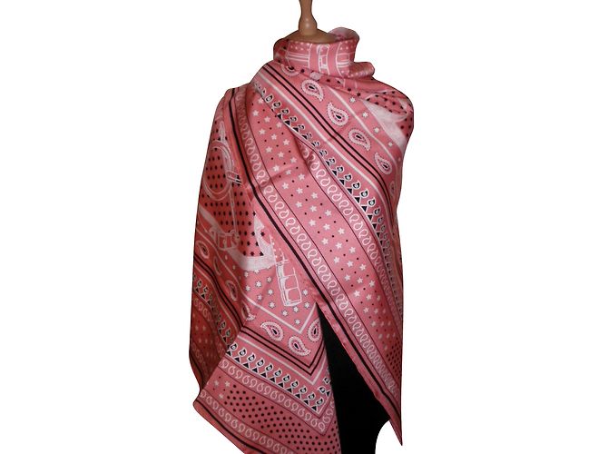 Hermès Éperon d'Or Bandana Rosa