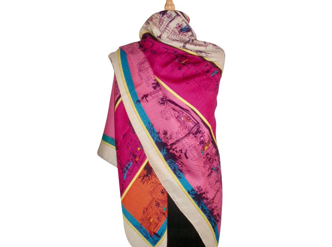 Hermès A L'OMBRE des BOULEVARDS Cachemire Multicolore  ref.50324