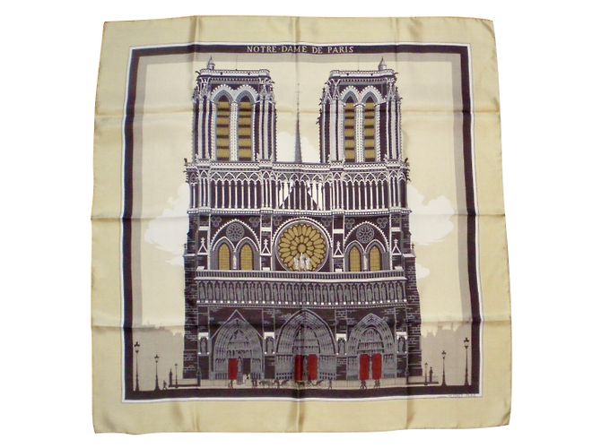 Hermès NOTRE DAME de PARIS Multicolore Seta