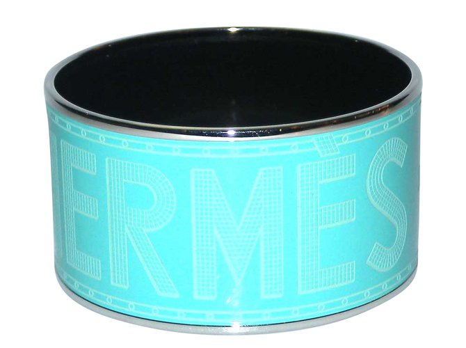 Hermès Bracelet jonc large taille X Métal Vert  ref.50367