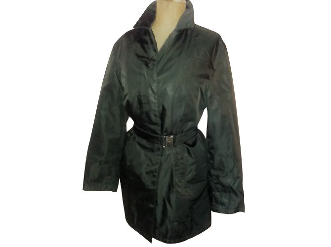 Prada Black Nylon Rain Coat