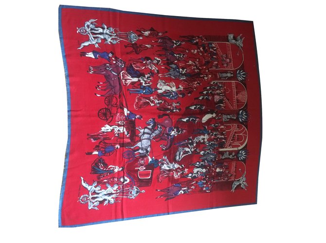 Hermès sciarpe Rosso Cachemire  ref.50461