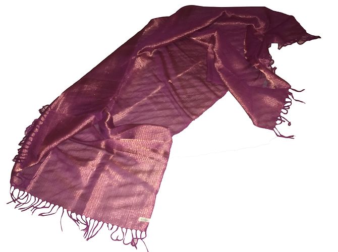 Autre Marque Bufanda Nimbu rosa con flecos de tafetán