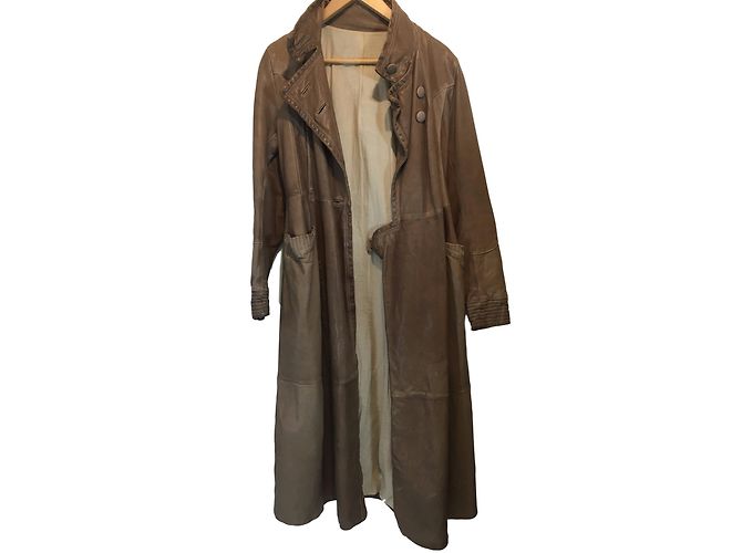 Marni Leather Coat Chestnut