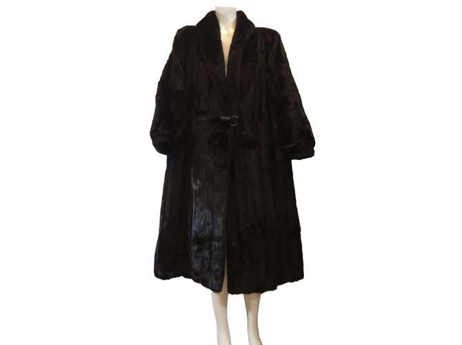 Inconnue Mink Coat Dark Brown Fur Ref, Dark Brown Mink Trench Coat